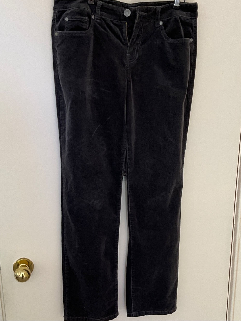 ALFRED SUNG Straight Leg Corduroy Pants in Dark Brown - Picture 5 of 5